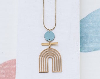 Mobile Necklace, FORMICA® Necklace, Geometric Pendant, Statement Necklace, Pastel Necklace, Scandinavian design,