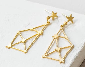 Constellation Earrings, geometric earrings, cosmic earrings, space jewelry,