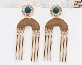 Boucles d'oreilles tanzaniennes, boucles d'oreilles en or, boucles d'oreilles tribales, boucles d'oreilles ethniques, boucles d'oreilles pendantes, boucles d'oreilles africaines,