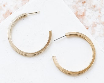 Large Hoop Earrings, Round Post Earrings, Open Hoop Earrings, Circle Post Earrings, Geometric Earrings, Elegant Studs, Classic Post Earrings