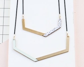 Isometric Necklace, geometric statement necklace, Scandinavian design,