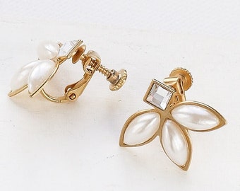Caldera Clip-On Earrings, Bridal Earrings, Wedding Earrings, Christal Earrings,