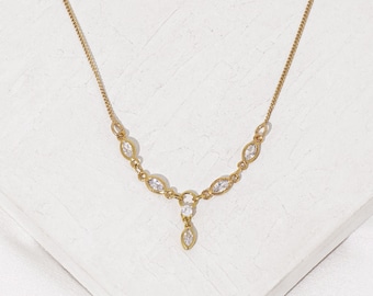 Juliette Necklace, Pendant Necklace, Crystal Stones Necklace, Dainty Necklace, Elegant Necklace, Charm Necklaces
