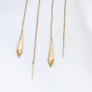 Rockefeller Earrings, Dangling Pendant, Chain Earrings, Rhombus Shaped Elements Earrings, Geometric Chain Earrings