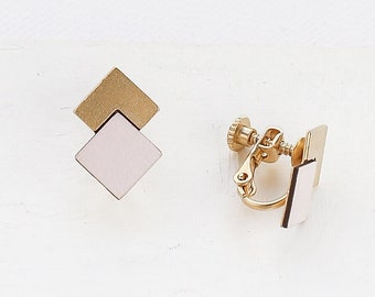 Prisma Clip-On Earrings, Scandinavian Design, Geometric Earrings, FORMICA® Earrings, Minimalist Earrings, Pastel Earrings