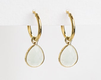 Laura Earrings,  Semi-Precious Stone Earrings, Hoop Earrings, Pendant Earrings, Dangling Pendant