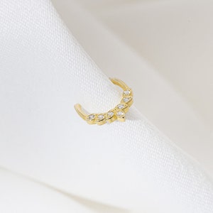 Juliette Piercing Earring,  Hoop Piercing, One Piercing, Zirconia Stones Earrings