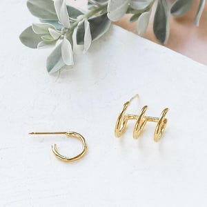 Donna Earrings, Triple Cuff Earring, Hoop Earrings