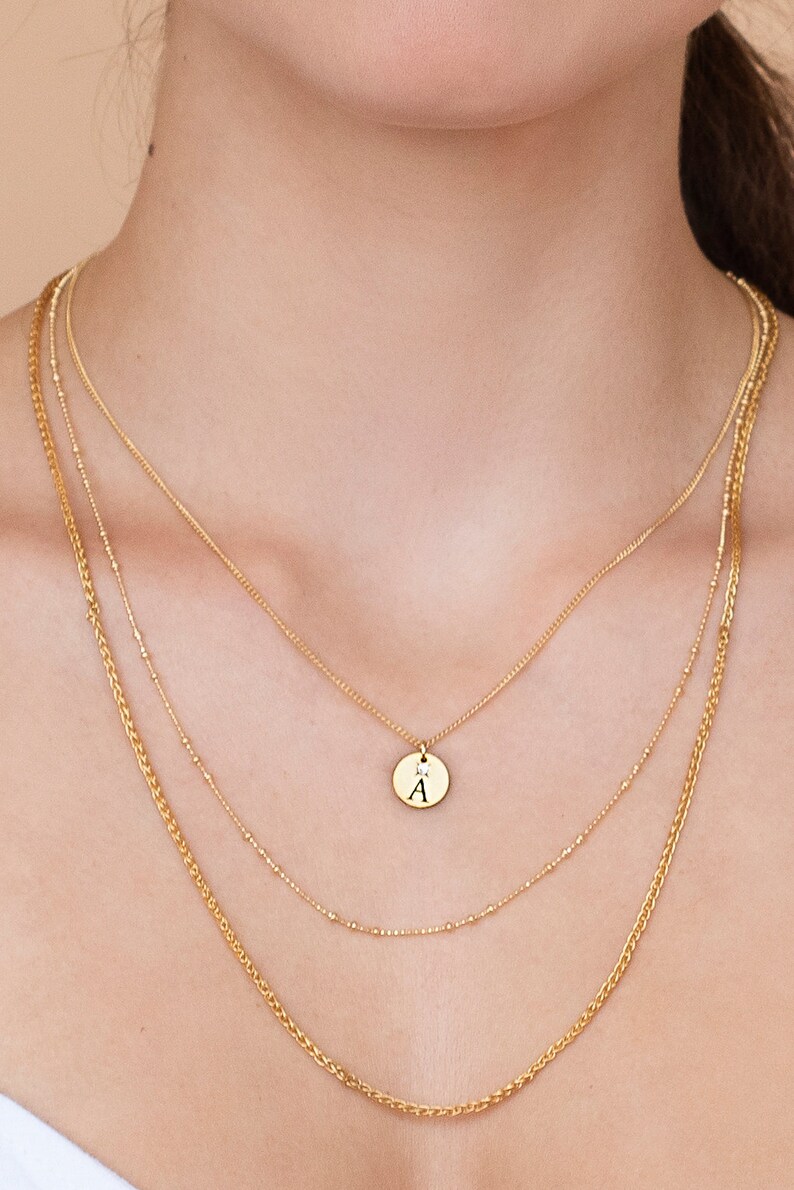 Layered Letter Necklace, Monogram Necklace, Personalized Necklace, customized Necklace, Initial Necklace, Gold Monogram, image 4