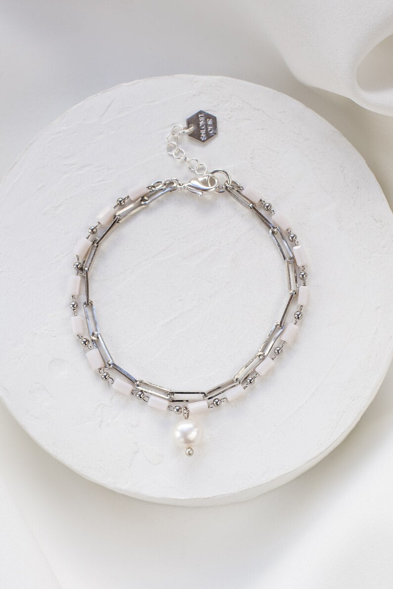 Alexa Bracelet, Glass Crystal Beaded Bracelet, Pearl Bracelet image 9