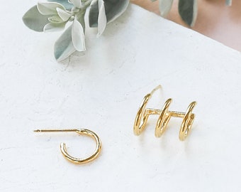 Donna Earrings, Triple Cuff Earring, Hoop Earrings