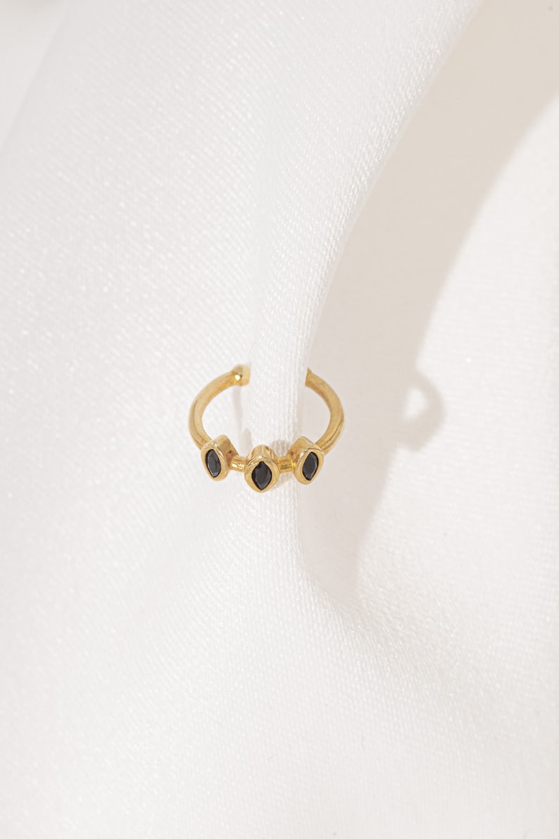 Juliette Ear Cuff, Non Pierced Earring, Small Zirconia Stones, Single Cuff Earring, Helix Hoop image 1