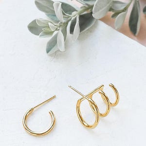 Kelly Earrings, Triple Cuff Earring, Hoop Earrings