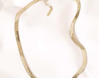 Nicola Necklace, Snake Chain Necklace, Gold Snake Chain, High quality Flat Snake Chain, Minimalist Necklace