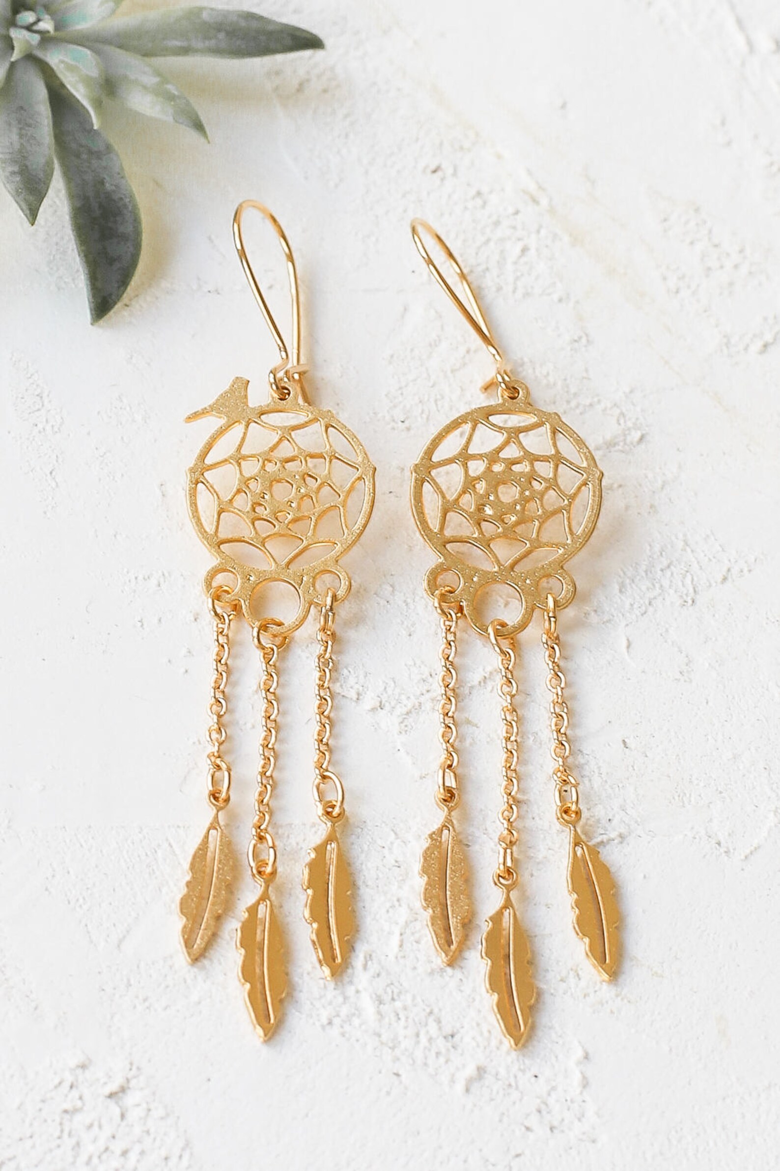 Dream Catcher Earrings Mexican Tribal Feather Dangle Etsy