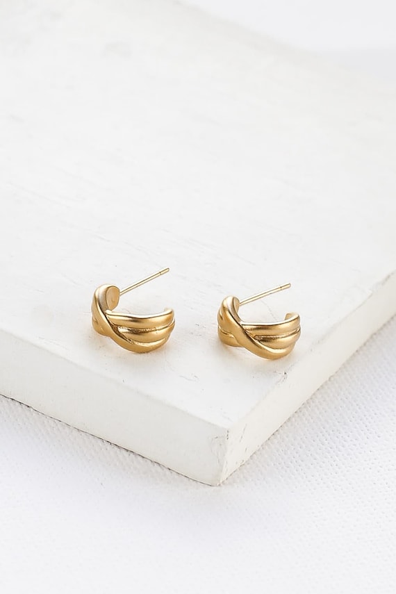 Small gold hoop earrings deals etsy