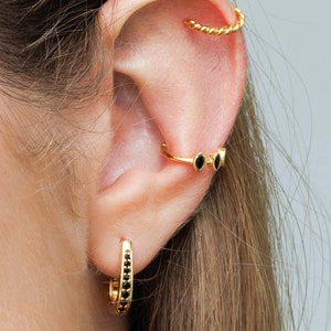 Juliette Ear Cuff, Non Pierced Earring, Small Zirconia Stones, Single Cuff Earring, Helix Hoop image 2