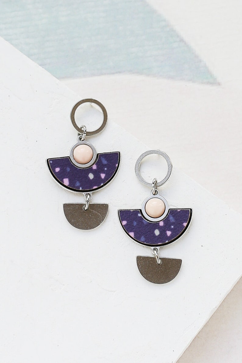 Muse Earrings, Terrazzo Pattern, Terrazzo Earrings, Terrazzo Pendant, Formica Pendant, image 6