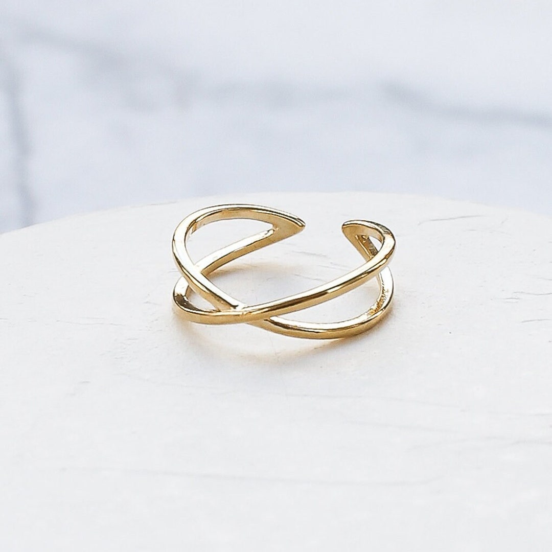 Nadine Ring X Ring Cris Cross Ring Gold and Silver Jewelry - Etsy