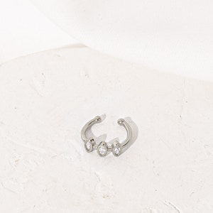 Juliette Ear Cuff, Non Pierced Earring, Small Zirconia Stones, Single Cuff Earring, Helix Hoop image 8