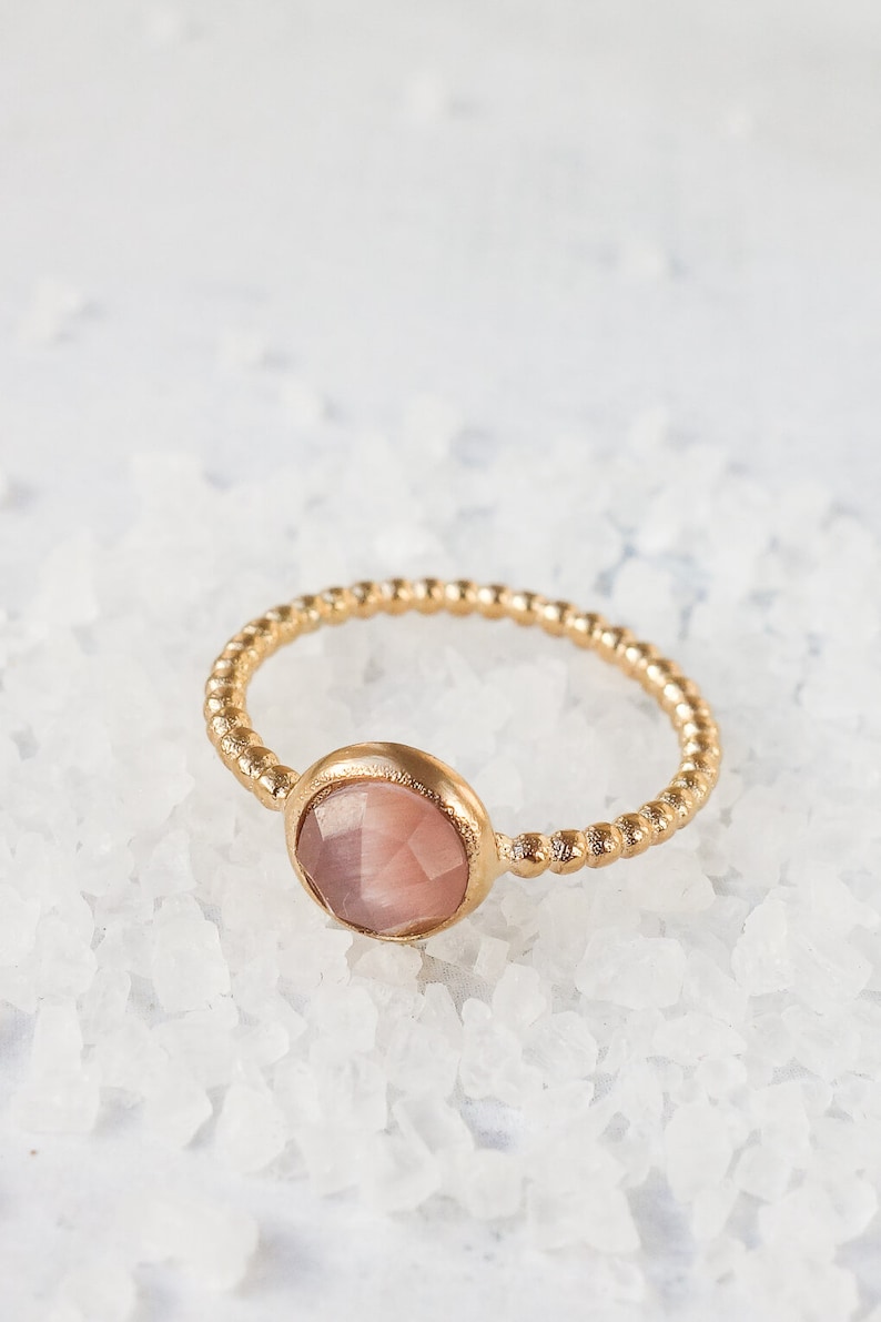 Phoebe Ring, Statement Ring, Signature Ring, Boho Ring, Bohemian Jewelry 5 US Mauve Cat Eye