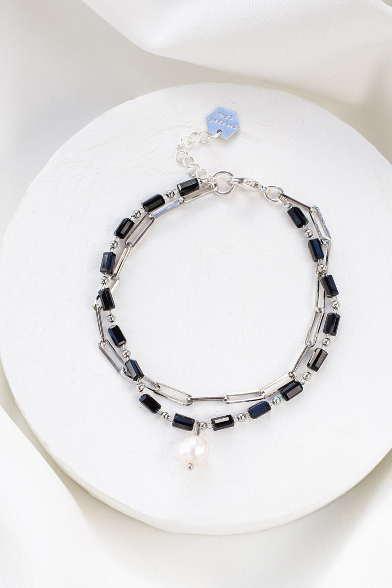 Alexa Bracelet, Glass Crystal Beaded Bracelet, Pearl Bracelet image 4