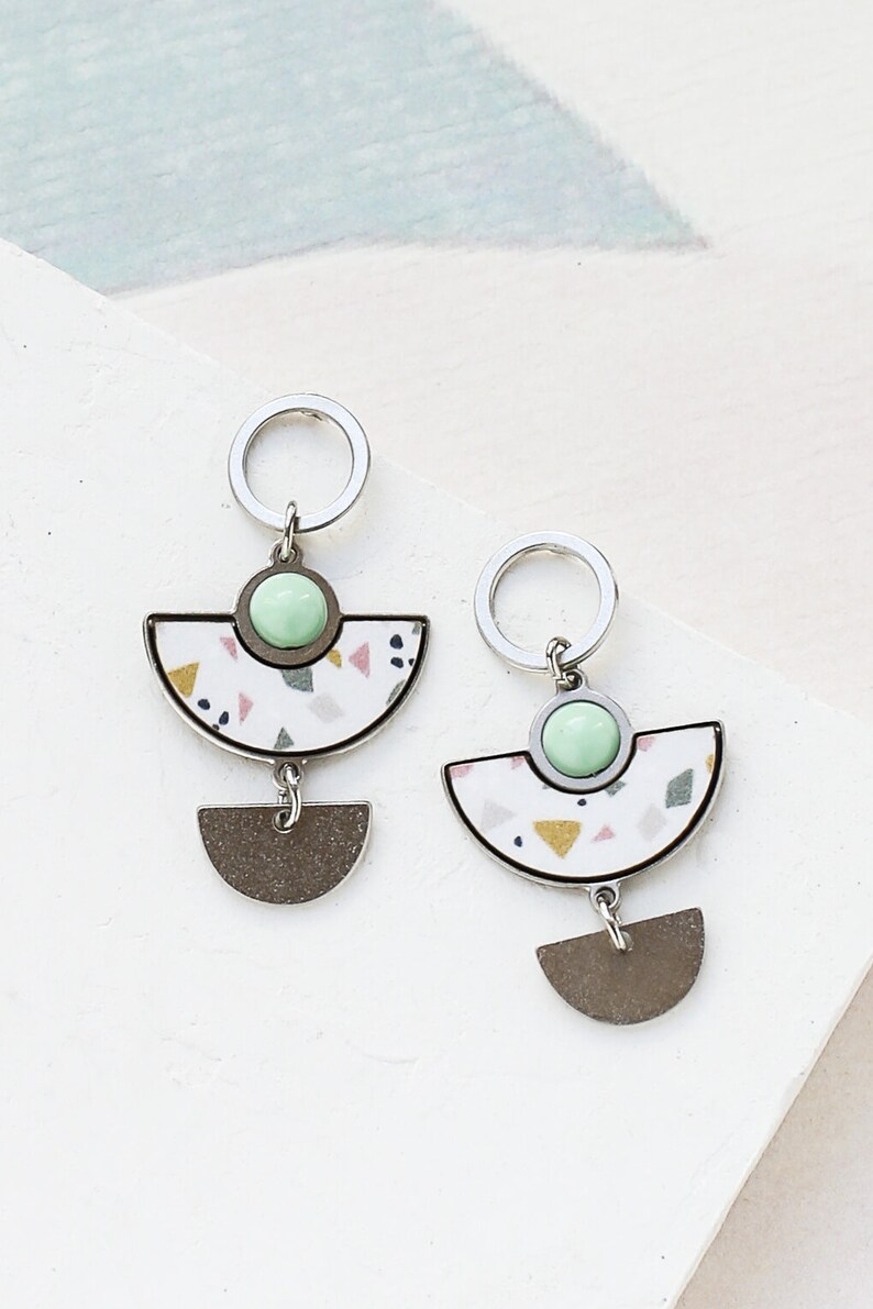 Muse Earrings, Terrazzo Pattern, Terrazzo Earrings, Terrazzo Pendant, Formica Pendant, image 8