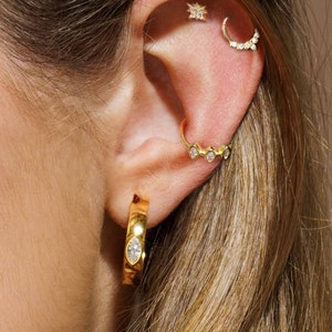 Juliette Ear Cuff, Non Pierced Earring, Small Zirconia Stones, Single Cuff Earring, Helix Hoop image 4