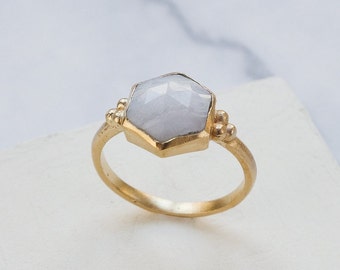 Charlotte Ring, Semi Stone Ring, Element Ring, Stackable Ring