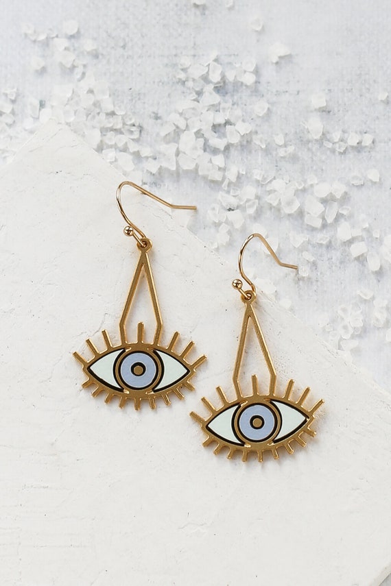 Evil eye earrings sale etsy