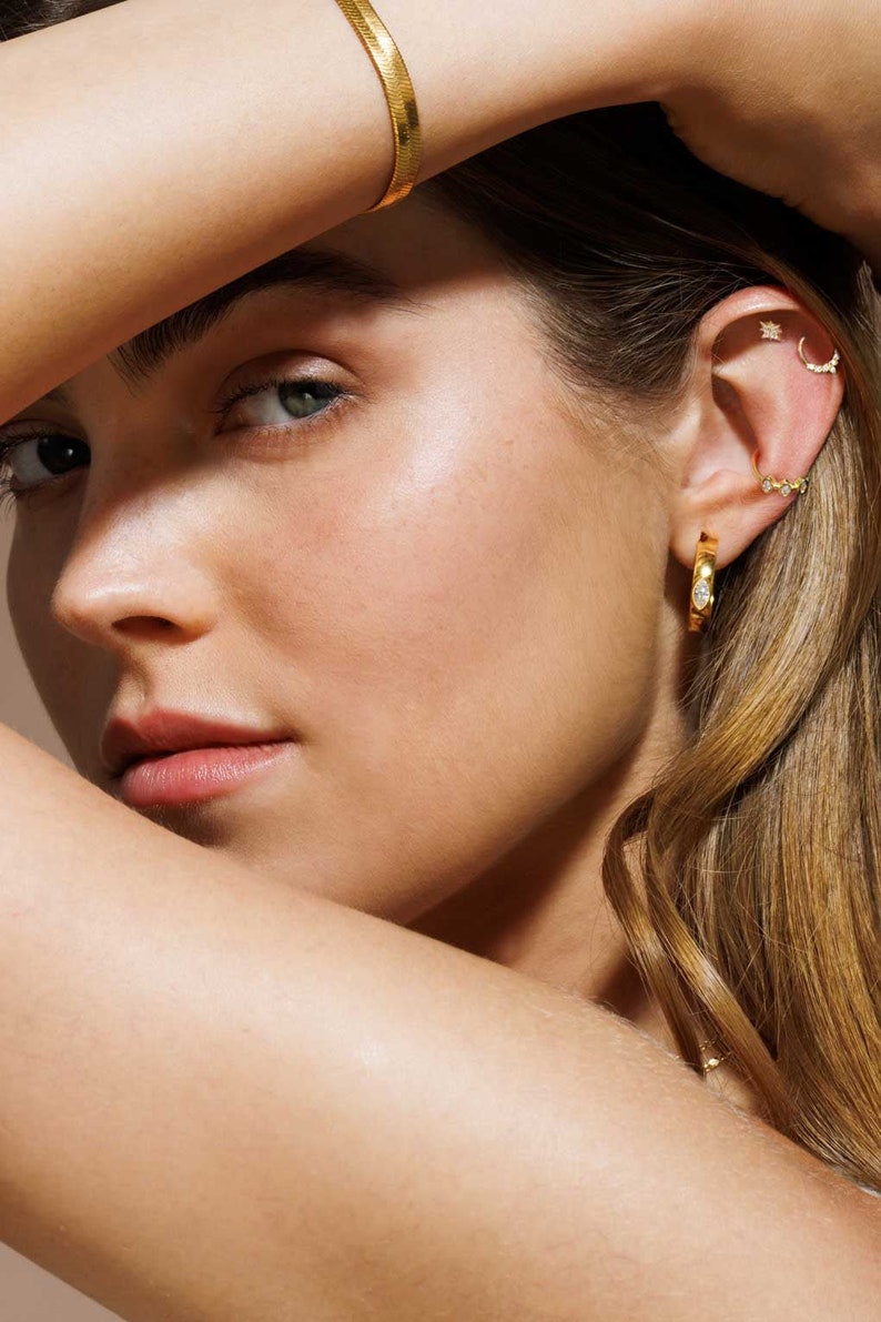 Juliette Ear Cuff, Non Pierced Earring, Small Zirconia Stones, Single Cuff Earring, Helix Hoop image 5