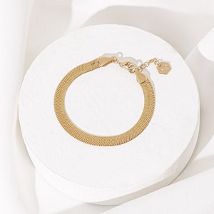 Nicola Bracelet, Snake Chain Bracelet, Gold Snake Chain, High quality Flat Snake Chain, Minimalist Bracelet