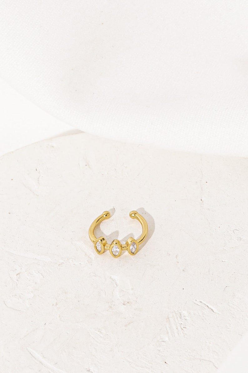 Juliette Ear Cuff, Non Pierced Earring, Small Zirconia Stones, Single Cuff Earring, Helix Hoop image 9