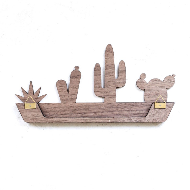 Cactus Window Box Jewelry Display, Cactus Jewelry Organizer, Jewelry Hanger, Jewelry Holder, Wooden Home Decor, image 2