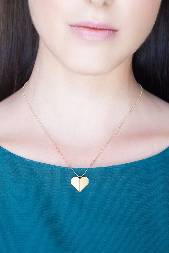 Origami heart shop necklace