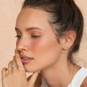 Miya Ear Jackets, Elements Earrings, Glass Stone Earrings image 2