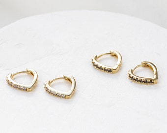 Ruby Earrings, Hoop Earrings, Trendy Earrings, Minimal Earrings, Zirconia Stone Jewelry