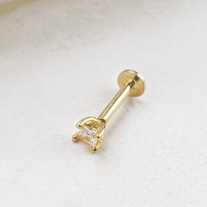 Soho Piercing Earring, Post Earrings, One Piercing, Zirconia Stones Earrings