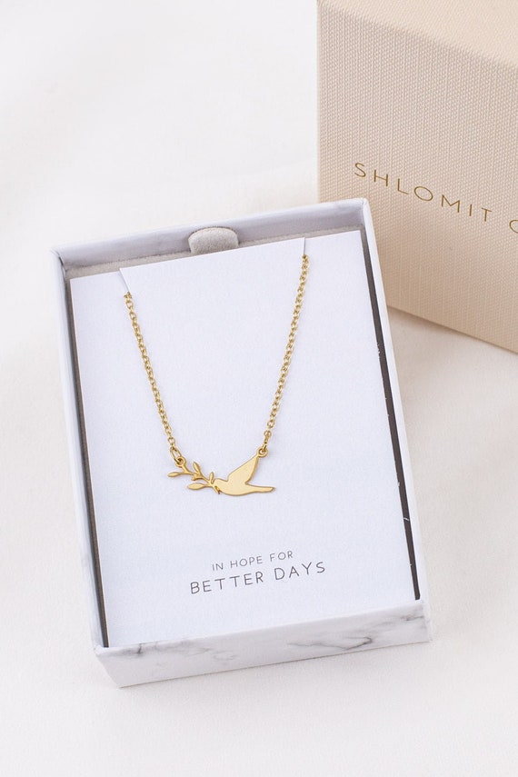 Dove olive branch necklace deals