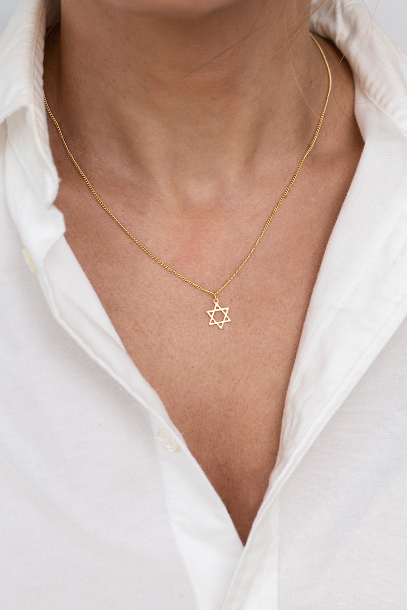 Tiny Star of David Necklace, Israeli Jewelry, Charm Necklace, Star of David Jewelry, Star of David Charm image 2