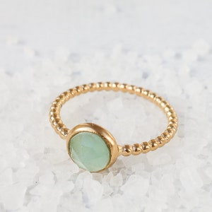 Phoebe Ring, Statement Ring, Signature Ring, Boho Ring, Bohemian Jewelry 5 US Aqua Calcedony