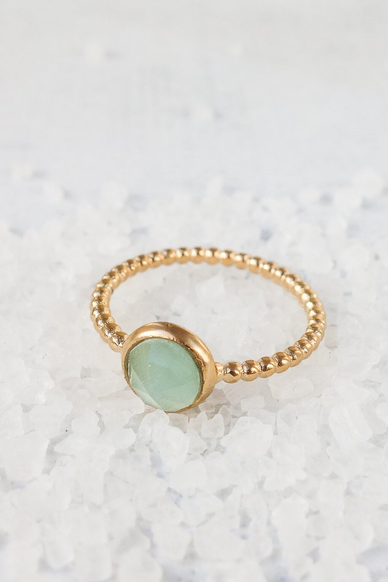 Phoebe Ring, Statement Ring, Signature Ring, Boho Ring, Bohemian Jewelry 5 US Aqua Calcedony