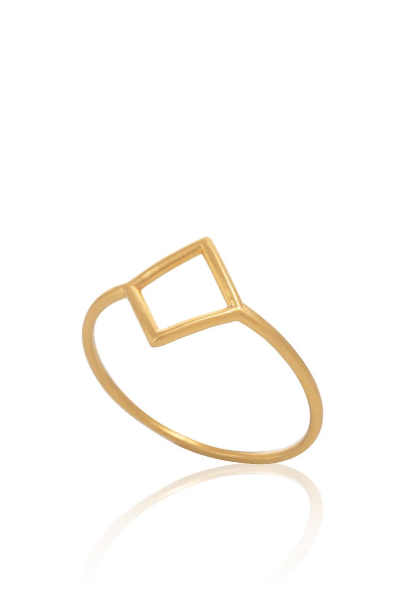 Hollow Rhombus Ring Gold Geometric Ring Gold Rhombus Ring - Etsy