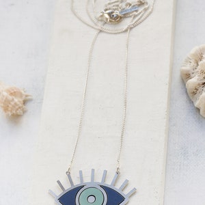 Long Oracle Necklace, Eye Charm, Eye Pendant, Evil Eye Necklace, Evil Eye Charm, Eye Jewelry, Protection Necklace, Protection Jewelry image 8