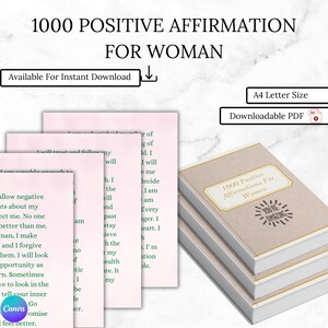 Afirmações Positivas para Imprimir | Download Instantâneo | Citações Diárias de Motivação e Amor-Próprio