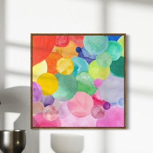 Bubbling with Pride - Stampa artistica astratta ad acquerello LGBTQ+ / Decorazione murale colorata e inclusiva / Senza cornice, carta opaca premium da 200 g/m²