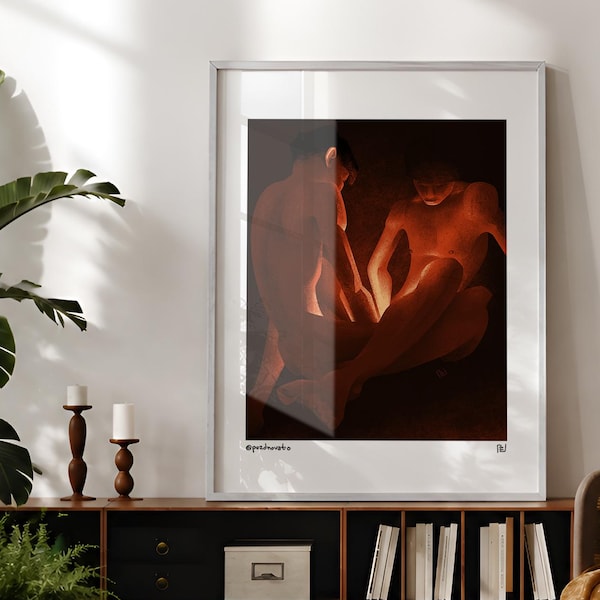 Sacred Fire (2026) by Aleksei Pozdnovato | Gay Artist | Queer Love | Support work by Original Artists