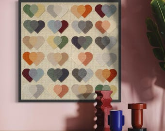 Blending Hearts (2025) by Oscar Arrais | Gay Art Print | Gay Artist | Reclaimed materials Artwork | Gay Pride | Support queer artists