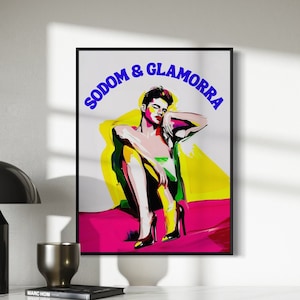 Sodom & Glamorra / Stampa artistica audace LGBTQ+ / Arte murale queer colorata / Stampa artistica su carta opaca da 200 g/m² di alta qualità / Divertente regalo per l'orgoglio gay