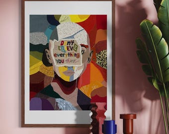 Don’t Believe Everything You Think (2025) by Oscar Arrais | Gay Art Print | Queer Artist | Unframed Premium Art Paper | Support Gay Artists
